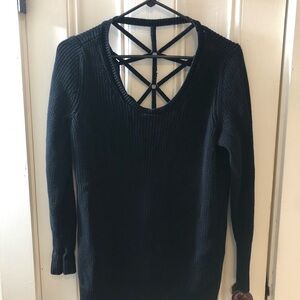 Torrid Black Knit Sweater with Intricate Design on Back